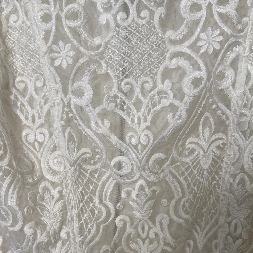 INC International Concepts White Lace Open-Front Blazer - Picture 7 of 9